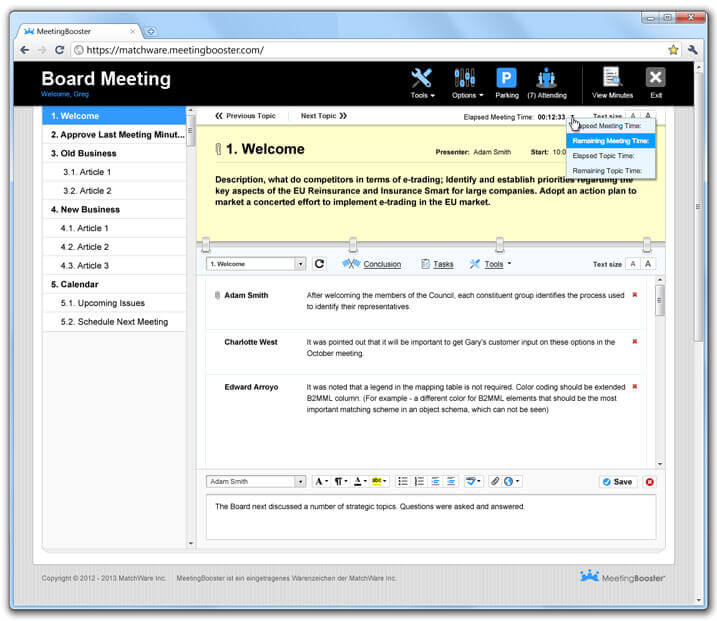 Educational Meeting Management Software - MatchWare MeetingBooster